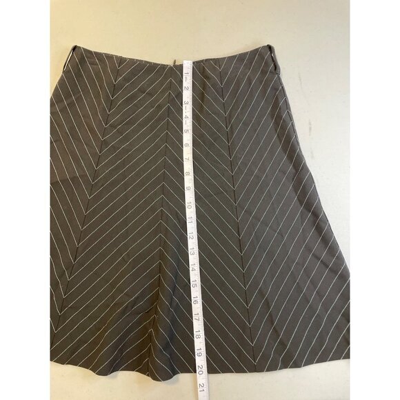 INC International Concepts Black Pinstripe Patterned A Line Short Skirt Sz 6 - Picture 6 of 8